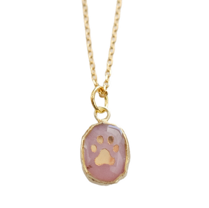 Paw Print Gemstone Necklace