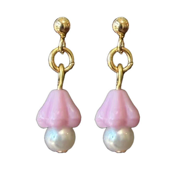 Mini Mushroom Dangle Earrings