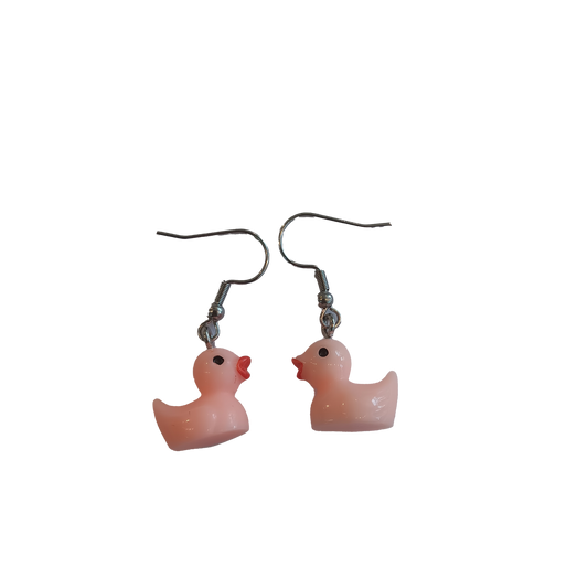 Pink Duckie Earrings