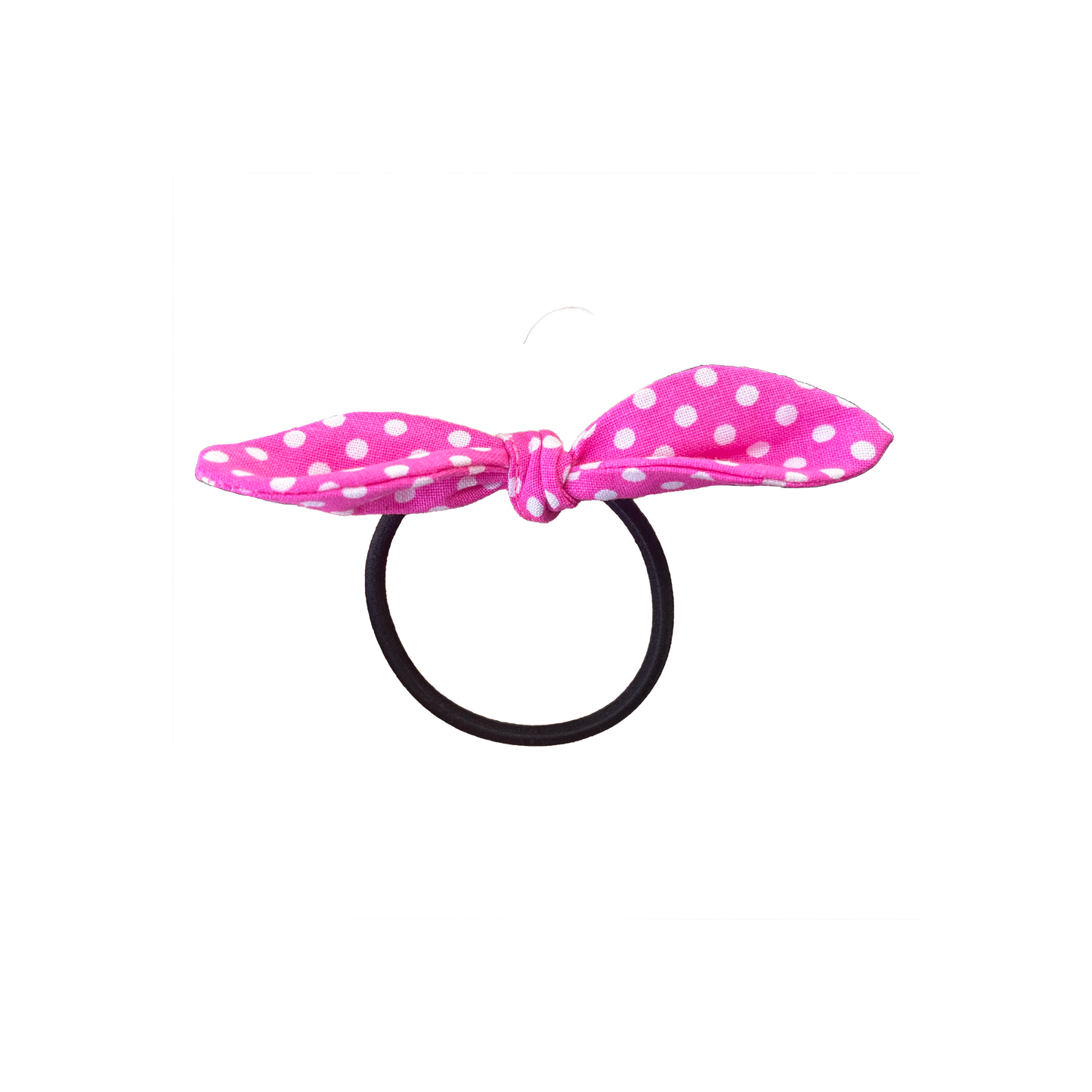 Polka Dot Pink Bow Hair Tie