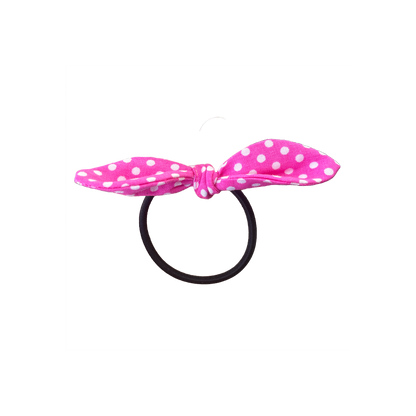 Polka Dot Pink Bow Hair Tie