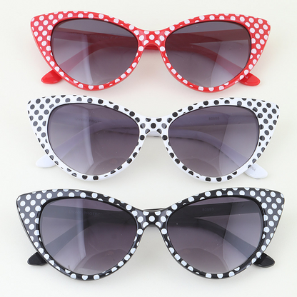 Retro Polka Dot Cateye Sunglasses