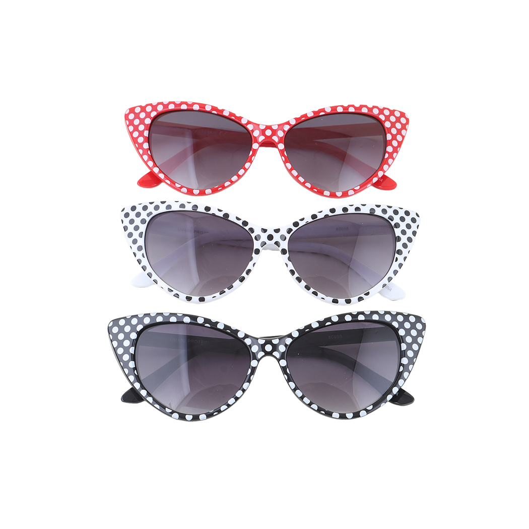 Retro Polka Dot Cateye Sunglasses