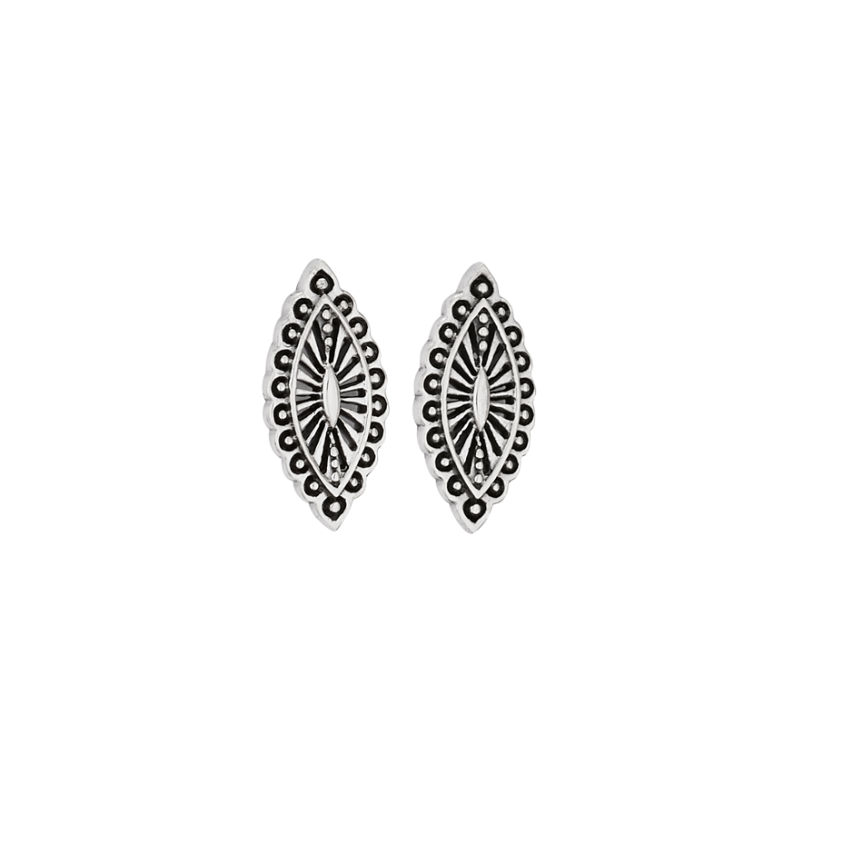 Marquise Sterling Silver Post Earring
