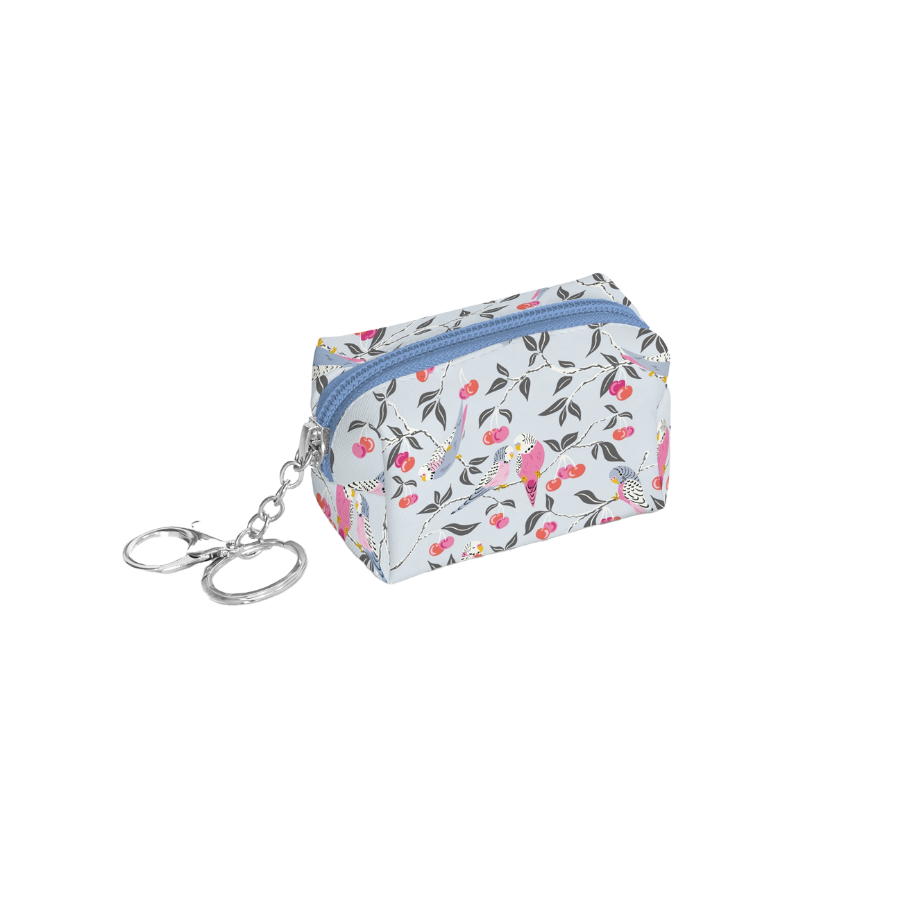 Birds In A Cherry Tree Keychain Pouch