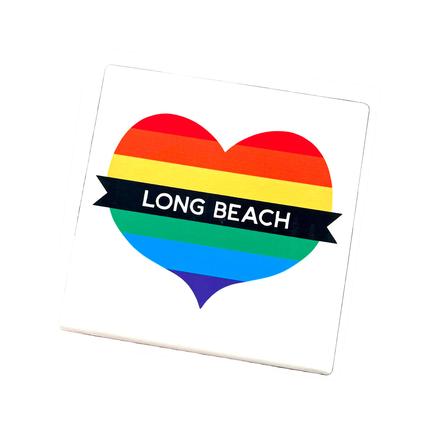 Long Beach Pride Heart Coaster