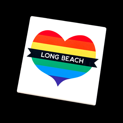 Long Beach Pride Heart Coaster