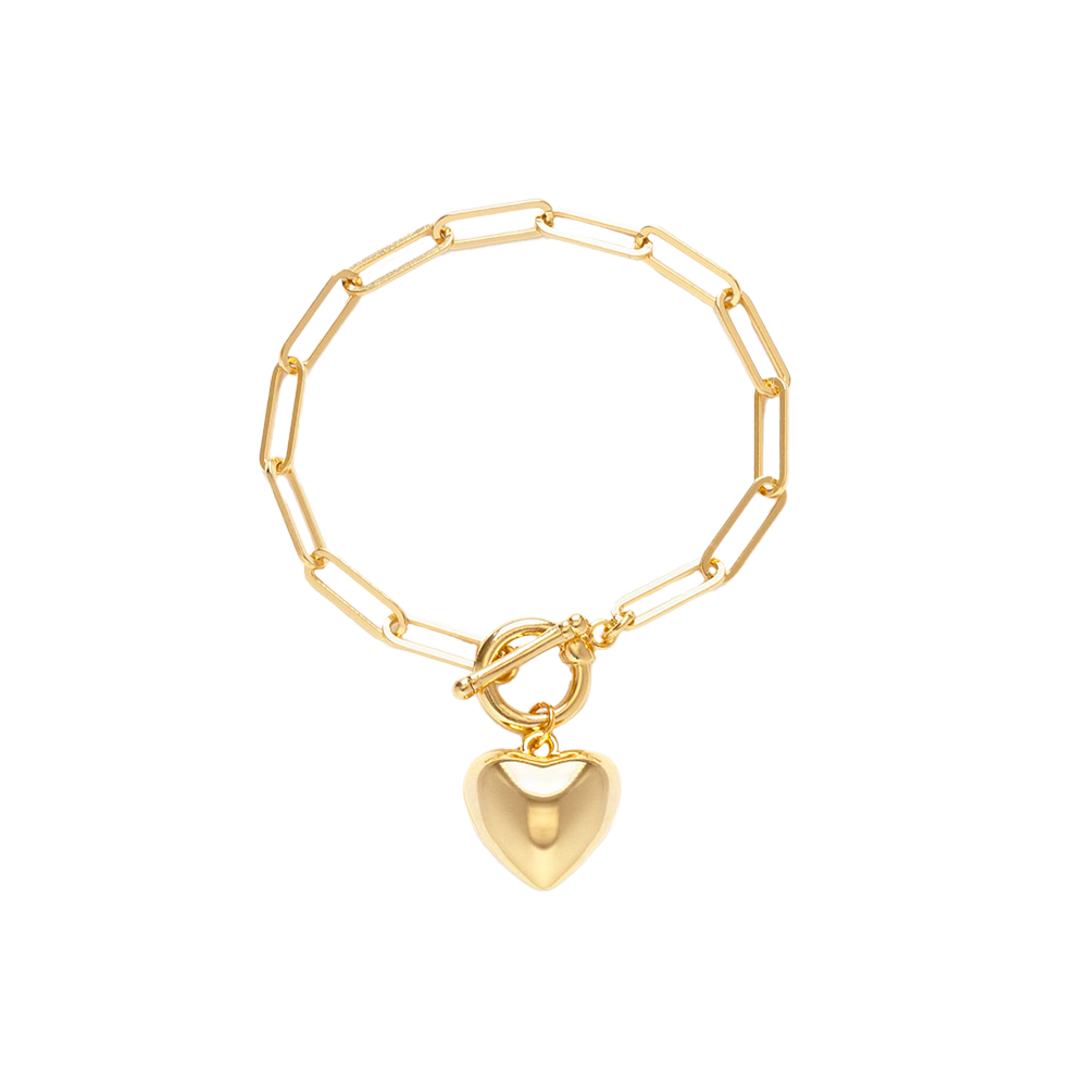 Puff Heart Chain Bracelet