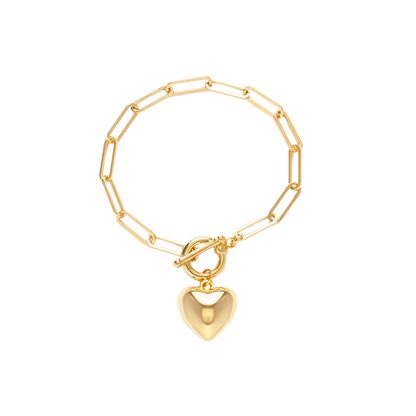 Puff Heart Chain Bracelet