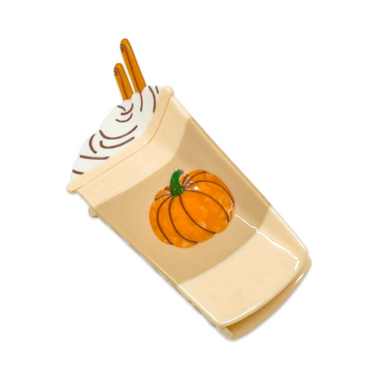 Large Pumpkin Spice Latte Hair Claw Clip