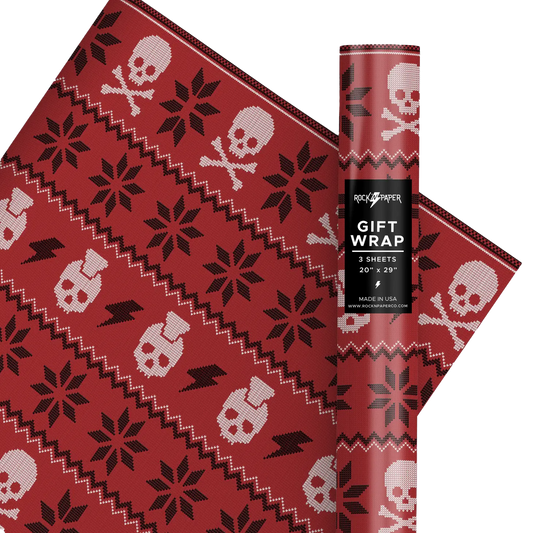 Punk Holiday Sweater Gift Wrapping Paper