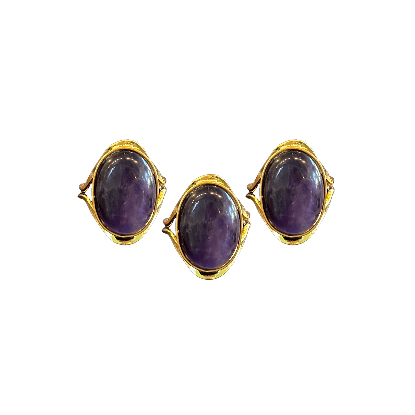 Amethyst Modern Gold Dipped Ring