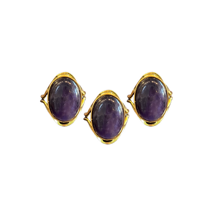 Amethyst Modern Gold Dipped Ring
