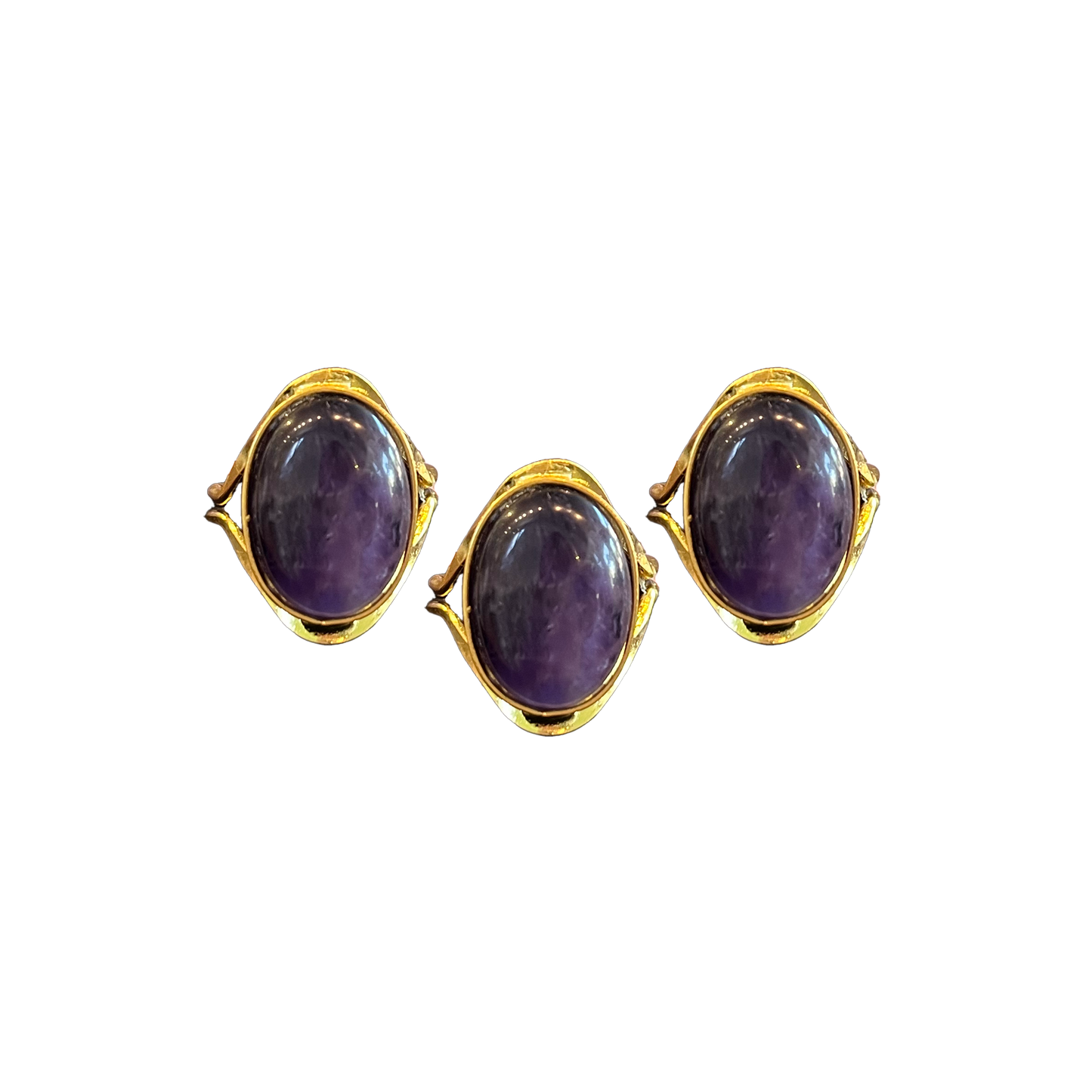 Amethyst Modern Gold Dipped Ring