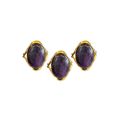 Amethyst Modern Gold Dipped Ring