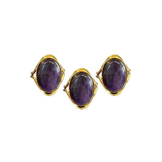 Amethyst Modern Gold Dipped Ring