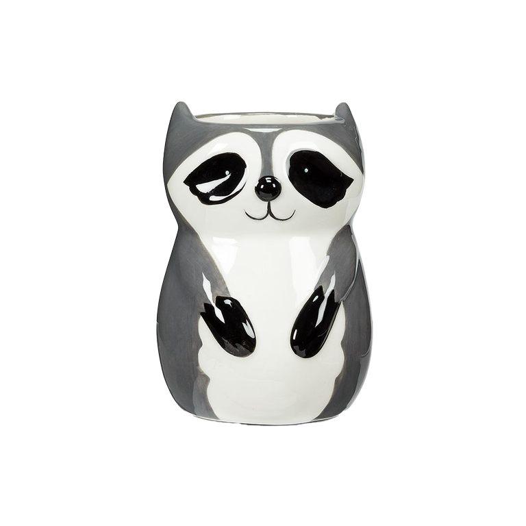 Sitting Raccoon Planter or Vase