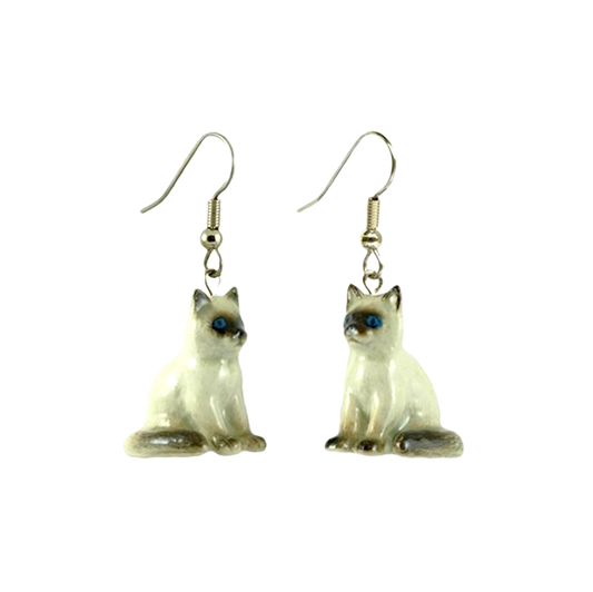 Ragdoll Cat Dangle Earrings