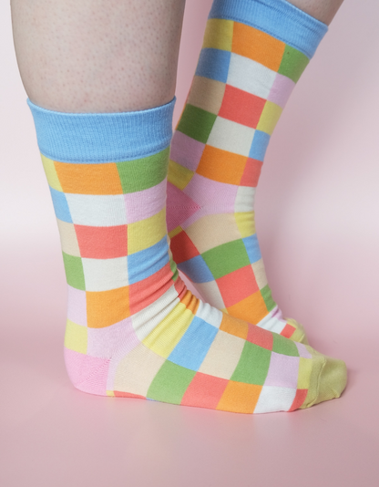 Rainbow Checker - Women's Socks