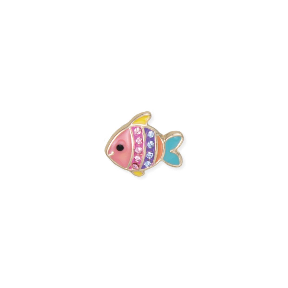Rainbow Fish Gold Post Earrings