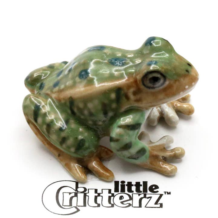 Rana Leopard Frog Porcelain Miniature