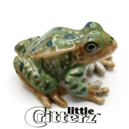 Rana Leopard Frog Porcelain Miniature