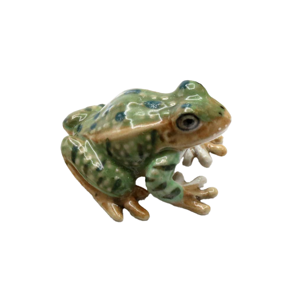 Rana Leopard Frog Porcelain Miniature