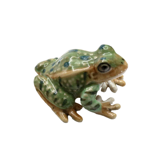 Rana Leopard Frog Porcelain Miniature