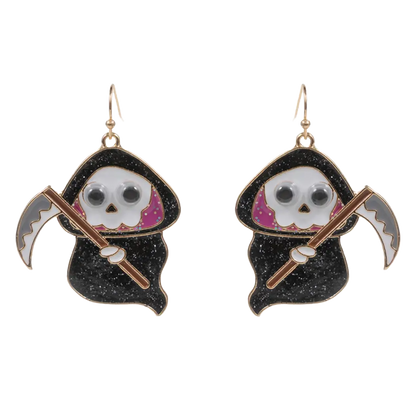 Halloween Googly Eye Reaper Dangle Earrings