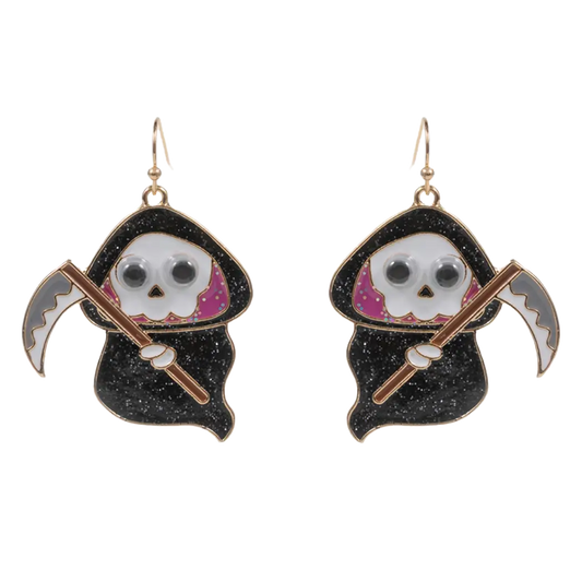 Halloween Googly Eye Reaper Dangle Earrings