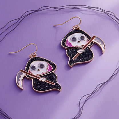 Halloween Googly Eye Reaper Dangle Earrings