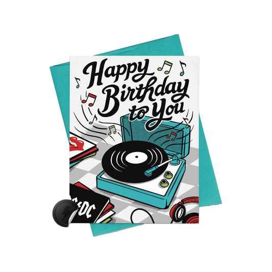 Record Player Birthday Card