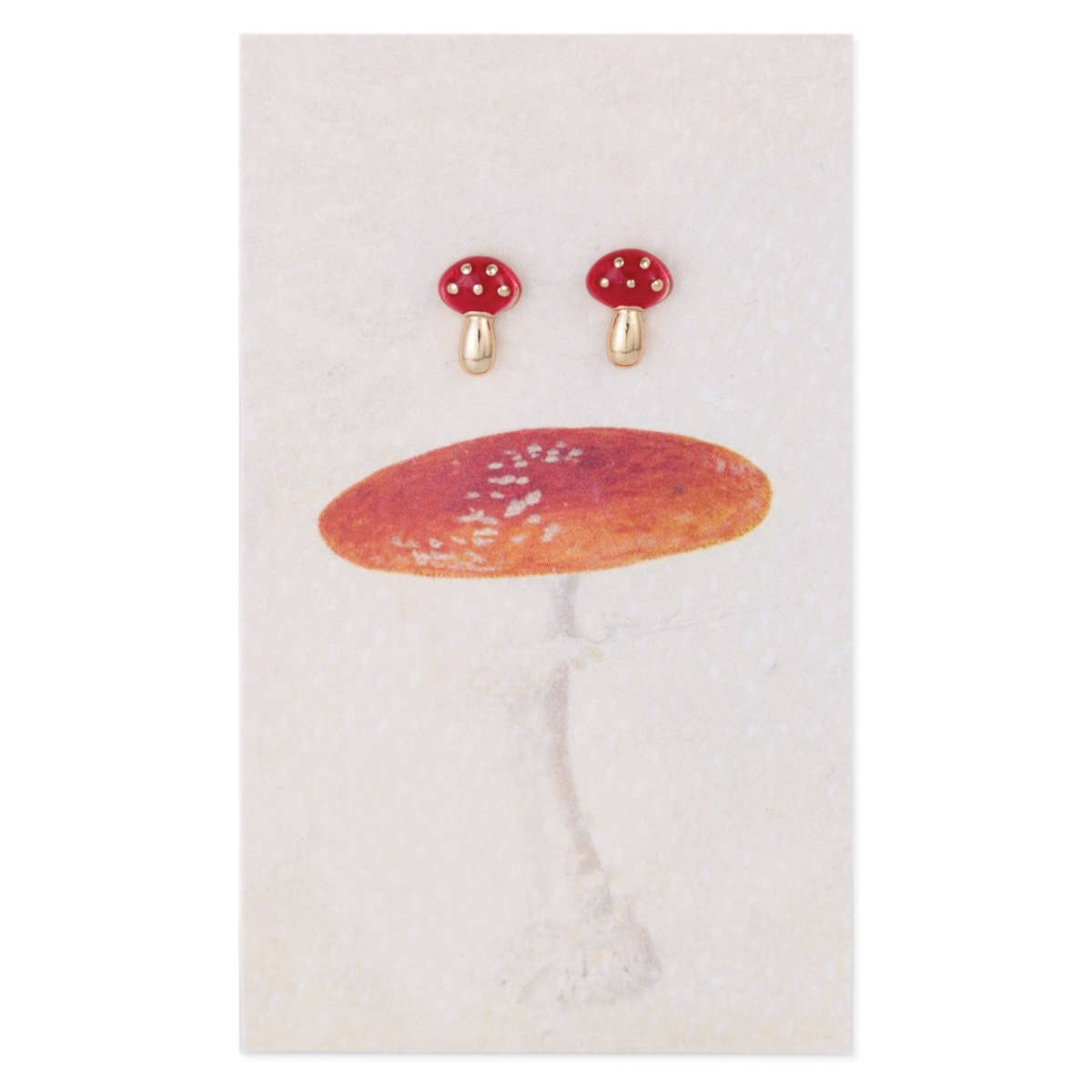 Red Mycology Guide Post Earrings