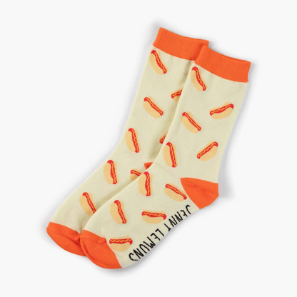 Red Colorblock Hot Dog - Unisex Socks