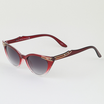 Luxury Rhinestone Wave Cateye Sunglasses