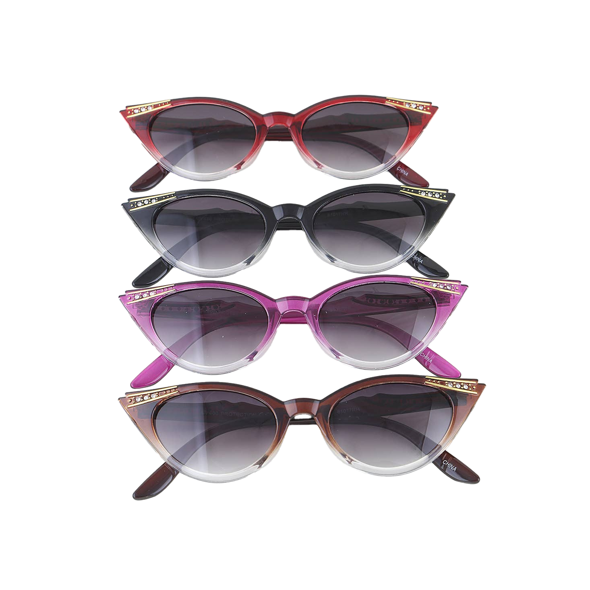 Luxury Rhinestone Wave Cateye Sunglasses