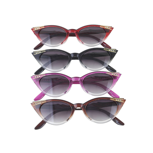 Luxury Rhinestone Wave Cateye Sunglasses