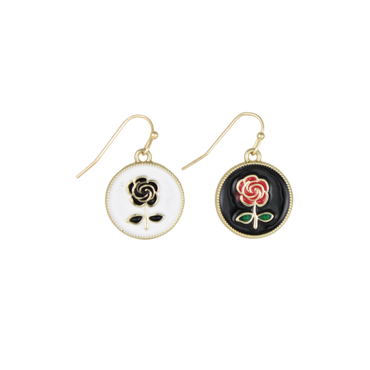 Vintage Blossom Rose Gold Dangle Earrings
