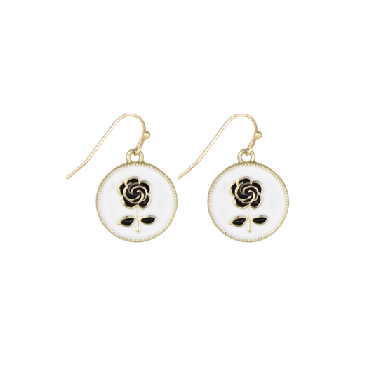 Vintage Blossom Rose Gold Dangle Earrings