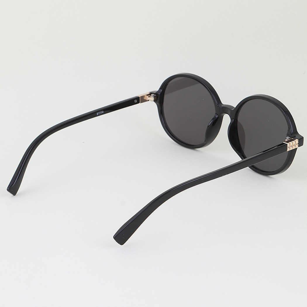 Diamond Cut Block Round Sunglasses
