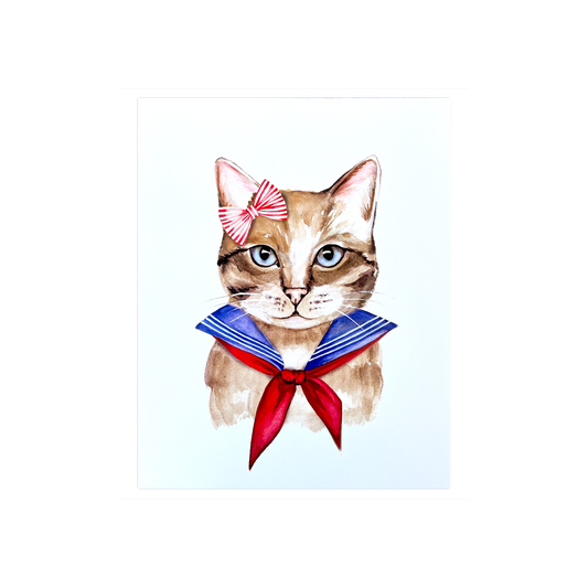 Nautical Cat Art Print