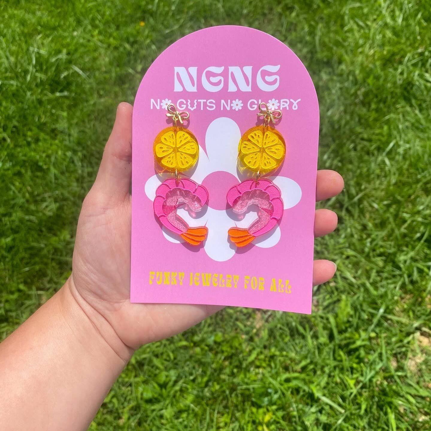 Shrimp Cocktail Dangle Earrings