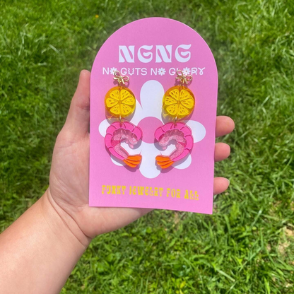 Shrimp Cocktail Dangle Earrings