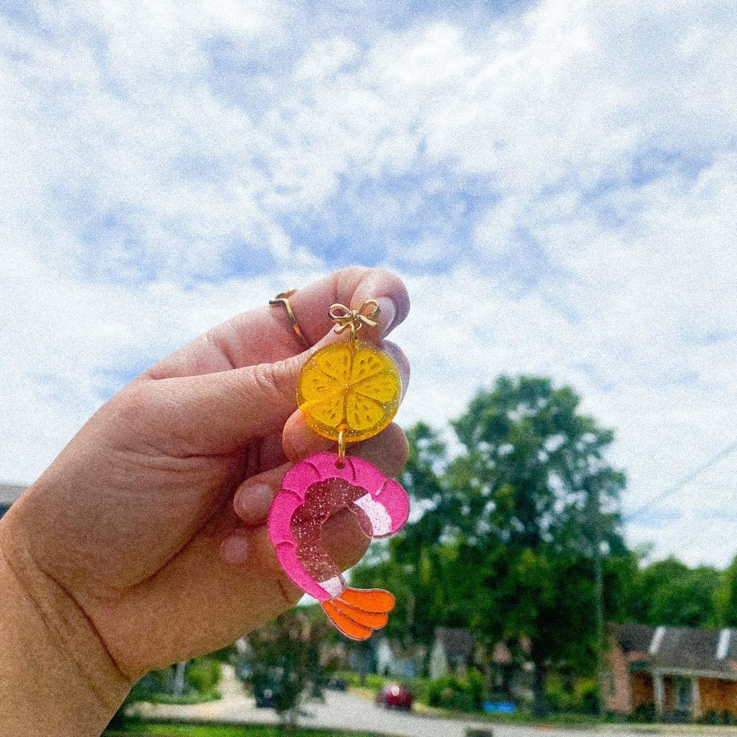 Shrimp Cocktail Dangle Earrings