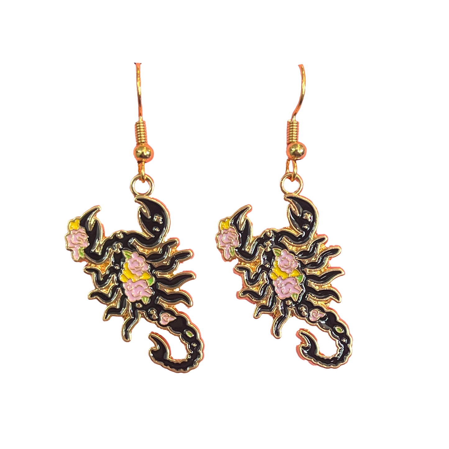 Scorpion Floral Dangle Earrings