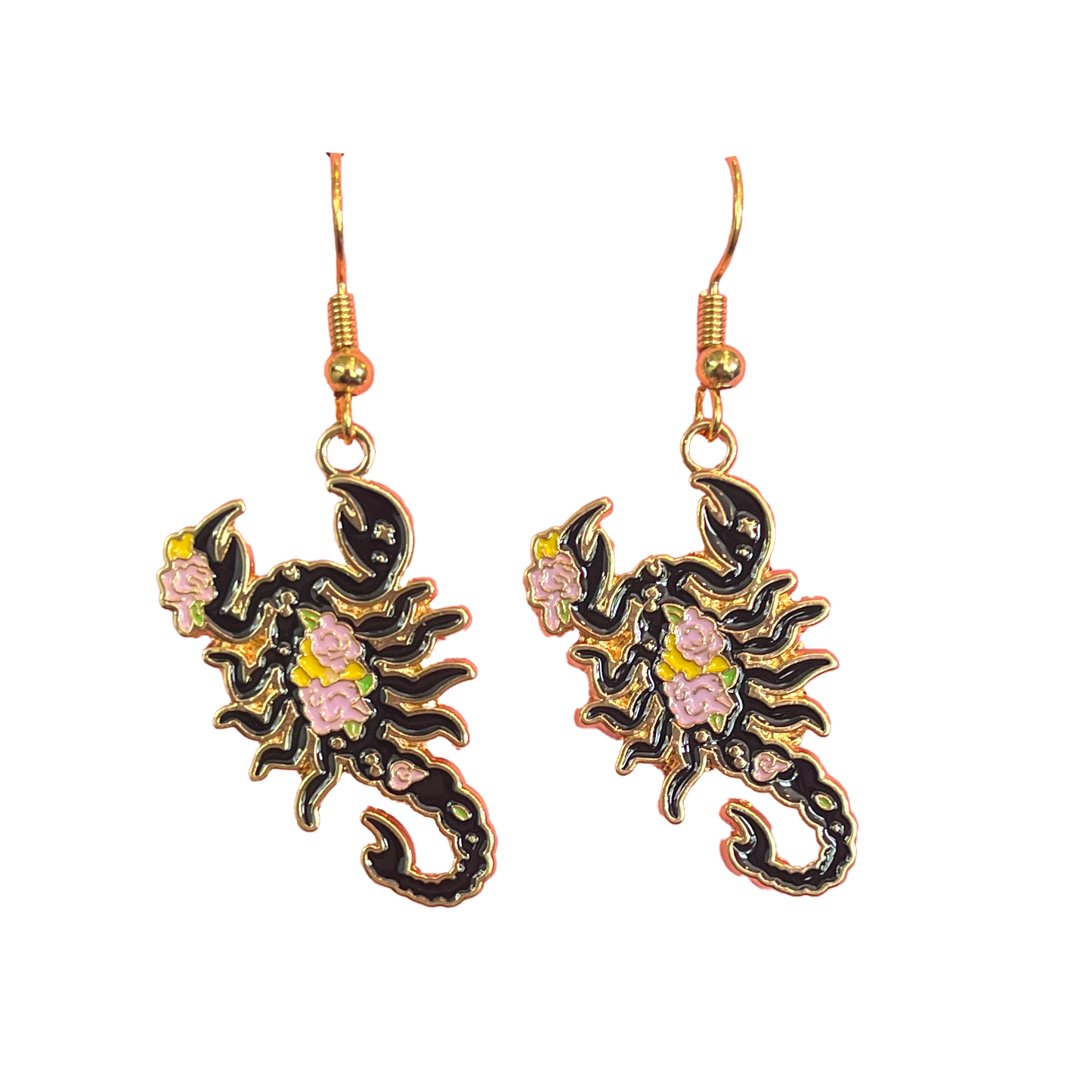 Scorpion Floral Dangle Earrings