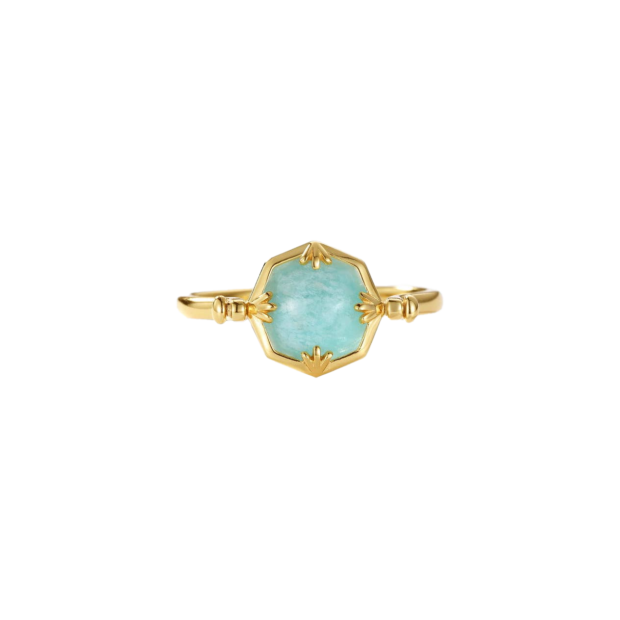Hexagon Seafoam Amazonite Ring