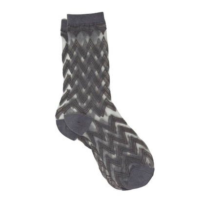 Sheer Mesh Zig Zag Gertrud Socks