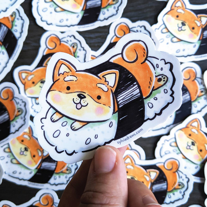 Shiba Inu Sushi Sticker