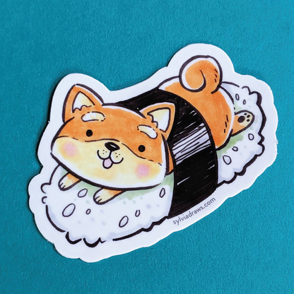 Shiba Inu Sushi Sticker